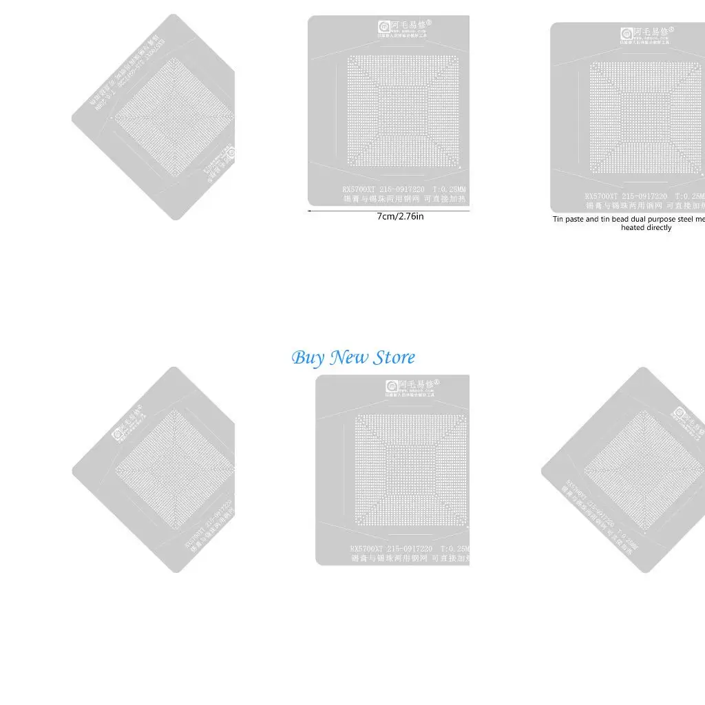 

20ce GPU BGA REBALLING TENCLATE Station для RX5700XT TIN NET Стальная сетка