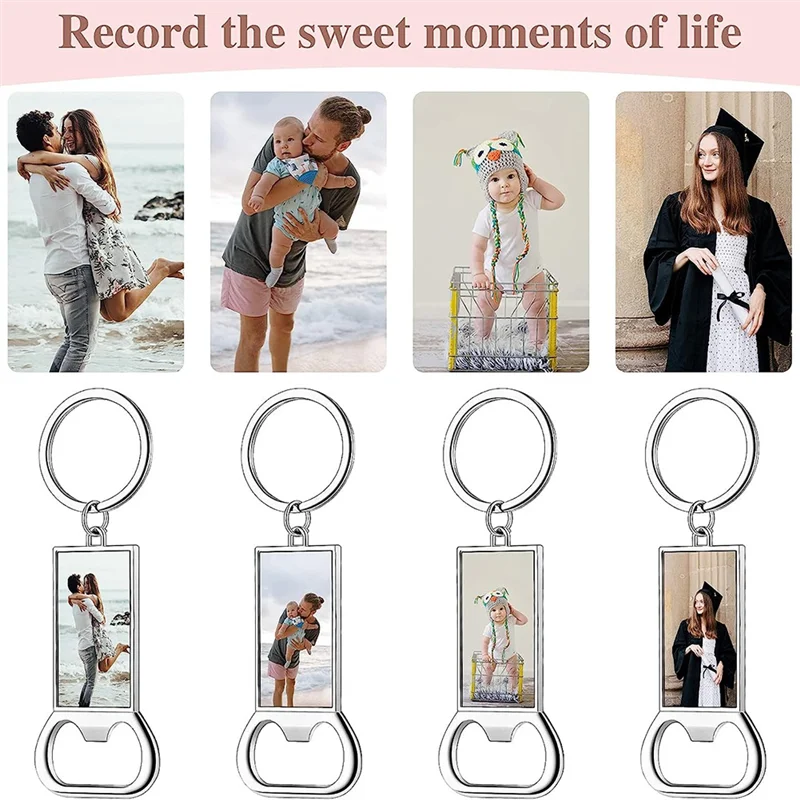 20PCS Sublimation Blanks Keychains Metal Bottle Opener Blank Key Rings Gift for Your Boyfriend, Husband, Father