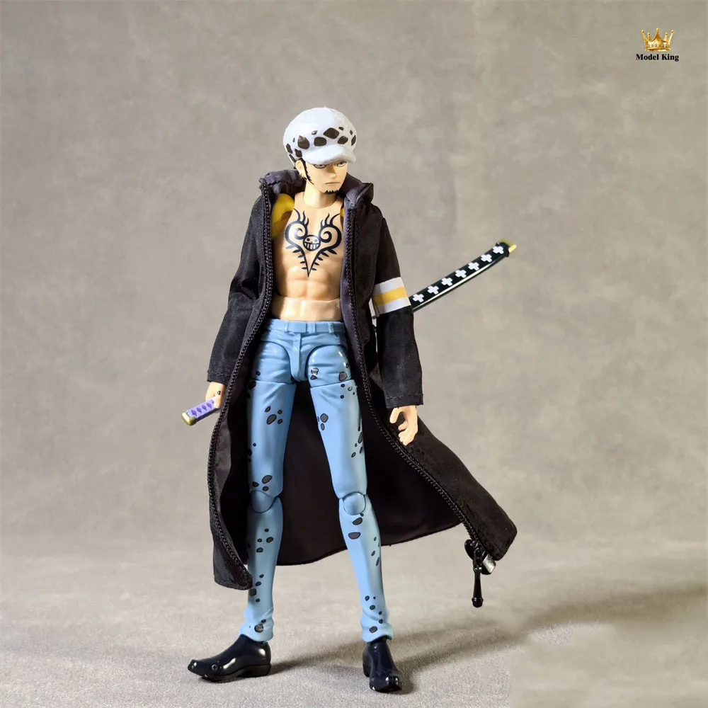 Handmade SHF ONE PIECE De Resrosa Chapter Trafalgar D. Water Law Black Robe Accessories Fit Anime Action Figures Body Model