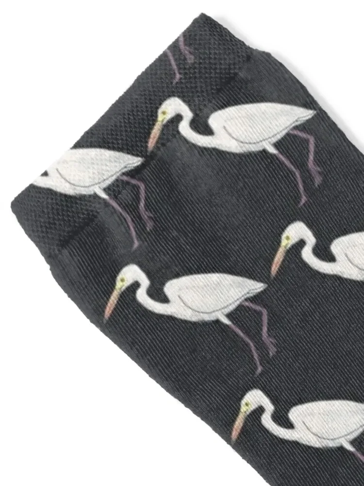 Great Egret bird art Socks luxe Christmas designer brand Socks Ladies Men's