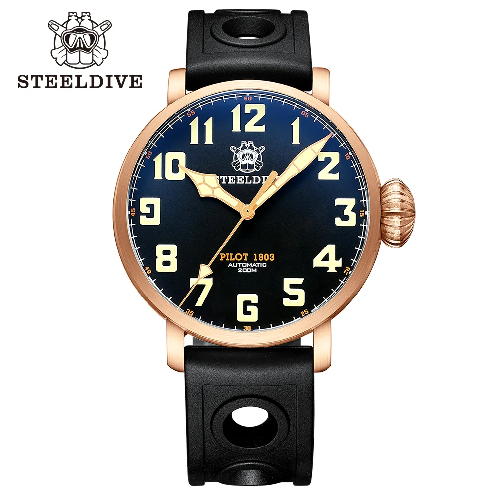 

STEELDIVE Official SD1903S Bronze Fully Automatic Mechanical Men's Wristwatch NH35 Movement Swiss Luminous 200M Waterproof Watch