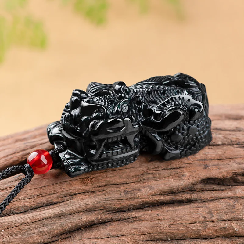 Jiale/ Natural Burmese Ice Species Black Jade Ruyi Pixiu Pendant Fine Jewelry Accessories Necklace for Men  Women Fashion Gift