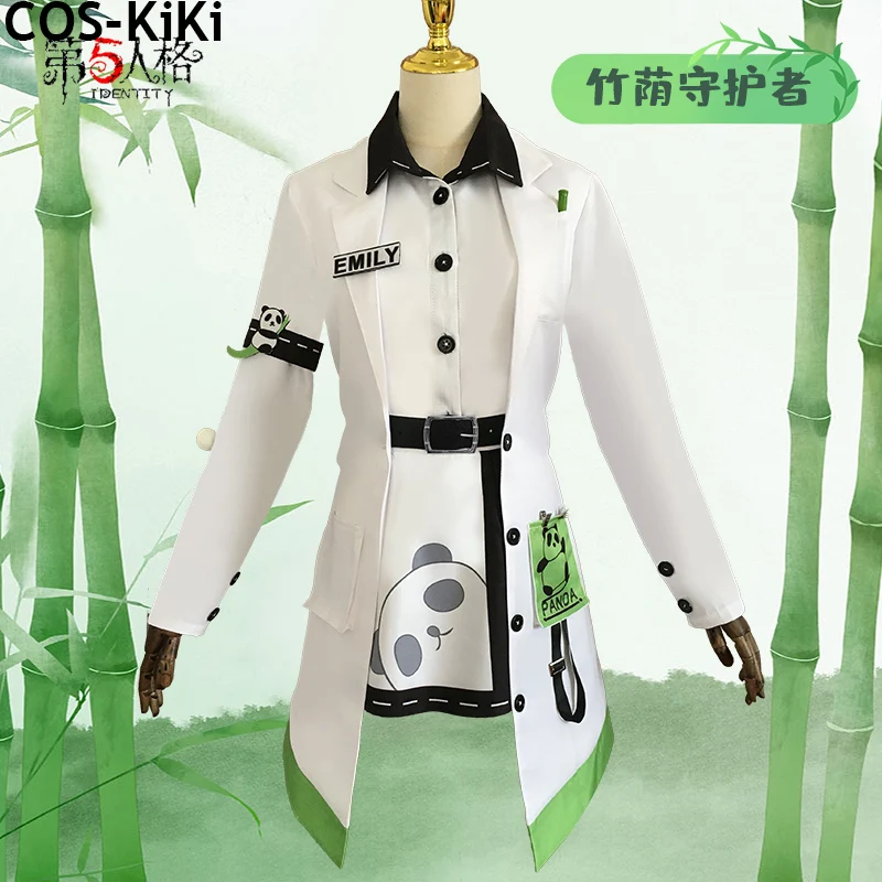 

COS-KiKi Identity V Emily Dyer Doctor Bamboo Shade Guardian Panda QiZhen Fashion Game Suit Lovely Cosplay Costume Party Outfit