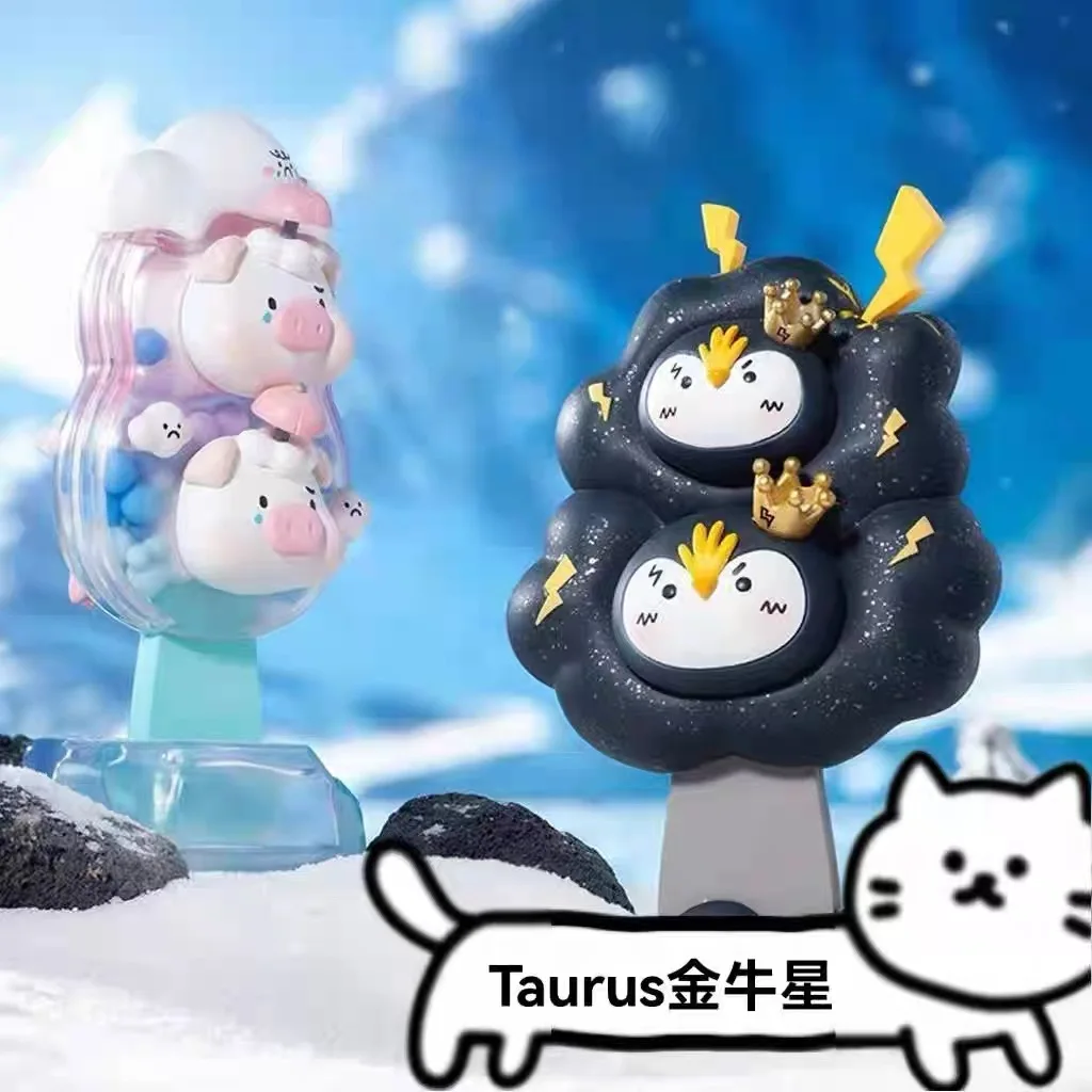 Miniso miniso tempo sorvete caixa cega estatuetas flor de cerejeira bonito coelho melancia porco triste shenzai estatuetas