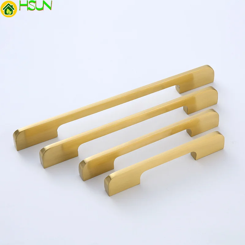 New Chinese door gold pure Brass Handle furniture hardware bedside cabinet wardrobe drawer cabinet handle
