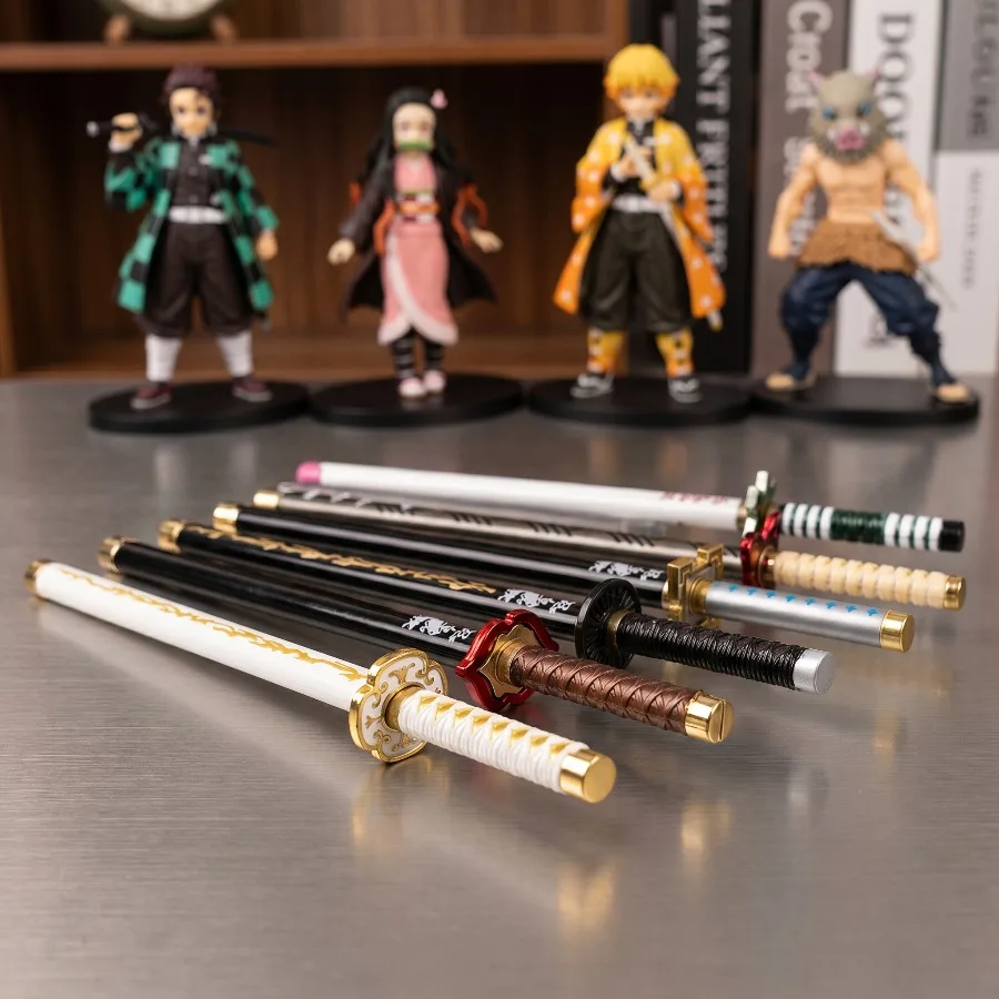20cm Demon Slayer Signatur-Stift Shinobu Metall-Kugelschreiber in Originalgröße Anime-Charakter Zubehör Bürobedarf Geschenke – Detail 3