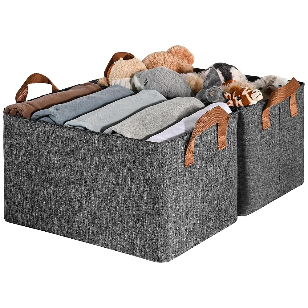 

Closet Storage Bins, Baskets For Closet Organization, Storage Containers For Closet, Fabric Closet Bins For Storage, Dark Gray
