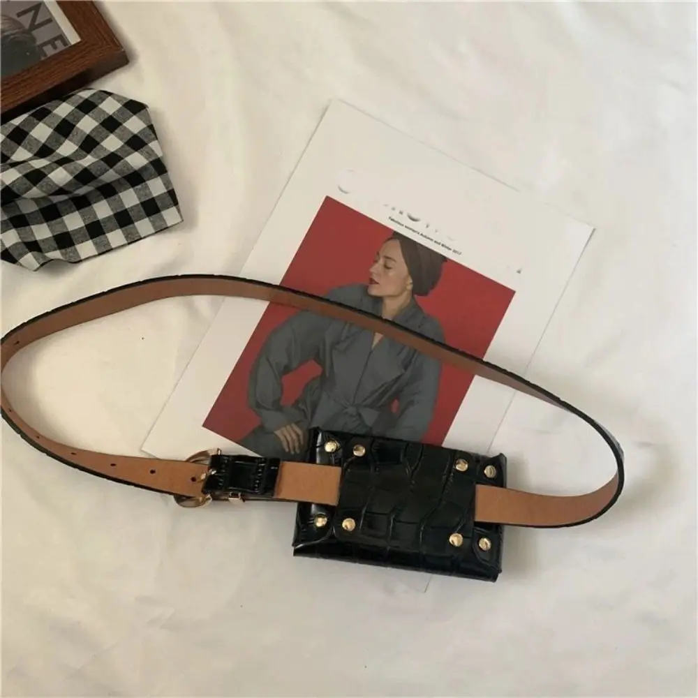 Elegant Korean Style Women Waist Bag Purse Solid Color Belt Envelope Waist Bag PU Clutch Bag Women Belt Bag Women