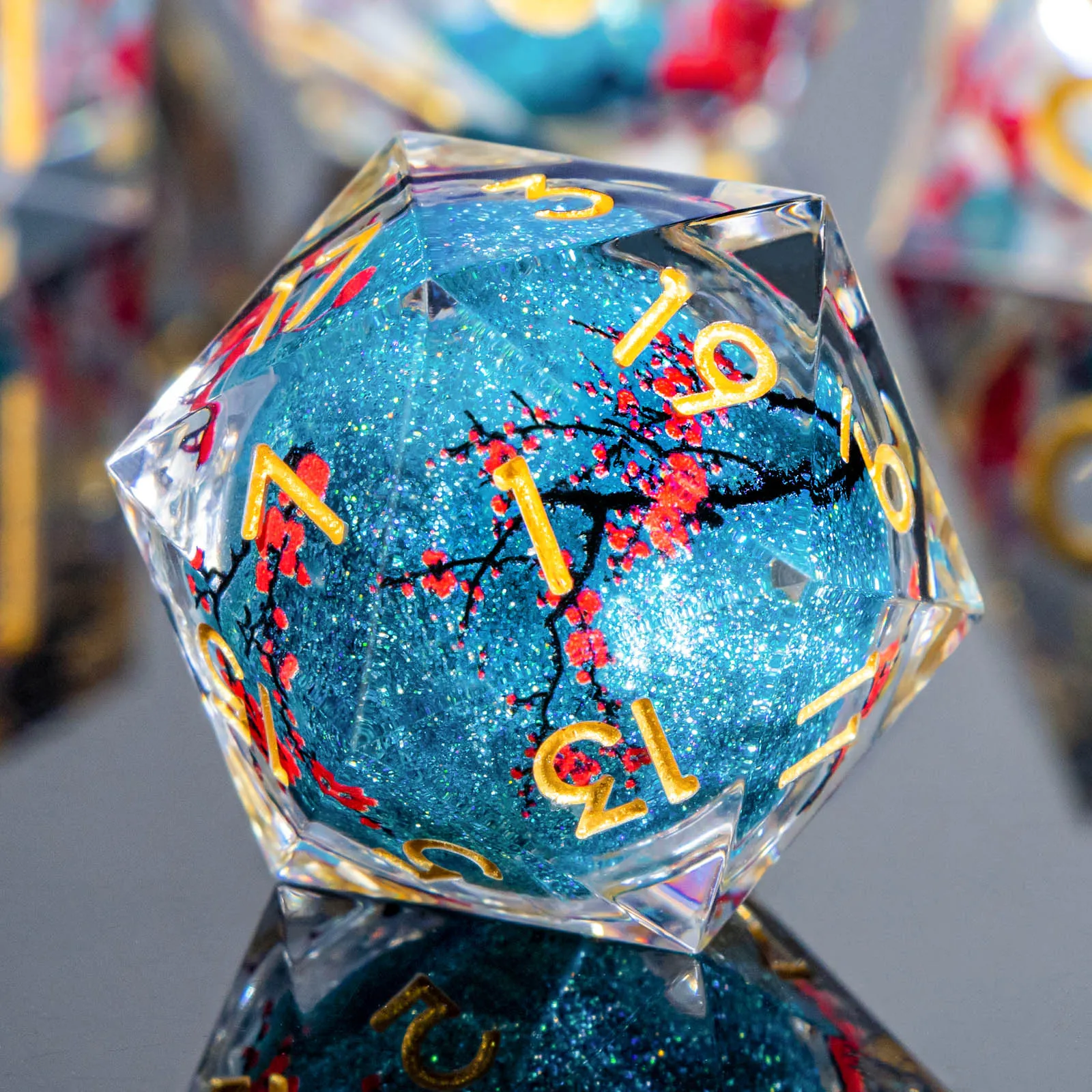 

DND Liquid Core D&D Dice Set, Sharp Edge Resin Dungeon and Dragon Dice Set, D and D RPG Role Playing Dice D20 D12 D10 D8 D6 D4