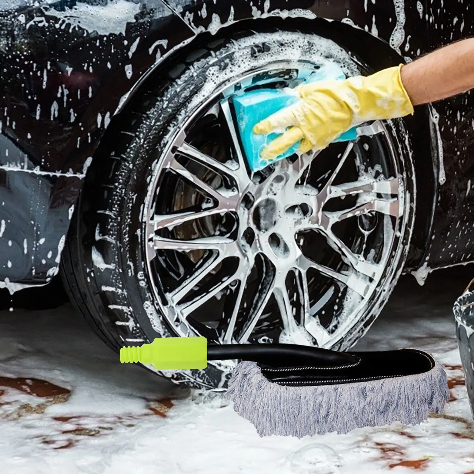Threaded Mop Head Adapter for Broom Car Wash Brush Squeegee Push Broom Handle Replacement Heavy Duty Threaded End Cap