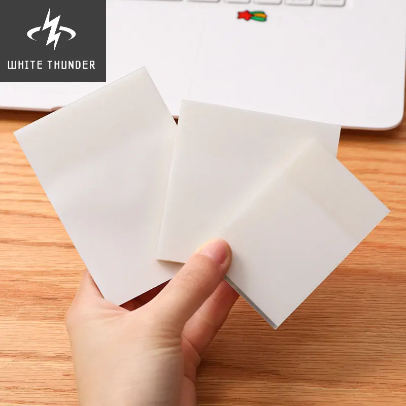 

50 Sheets Colorful Waterproof PET Transparent Memo Sticky Note Paper Daily To Do It Check List Paperlaria School Stationery