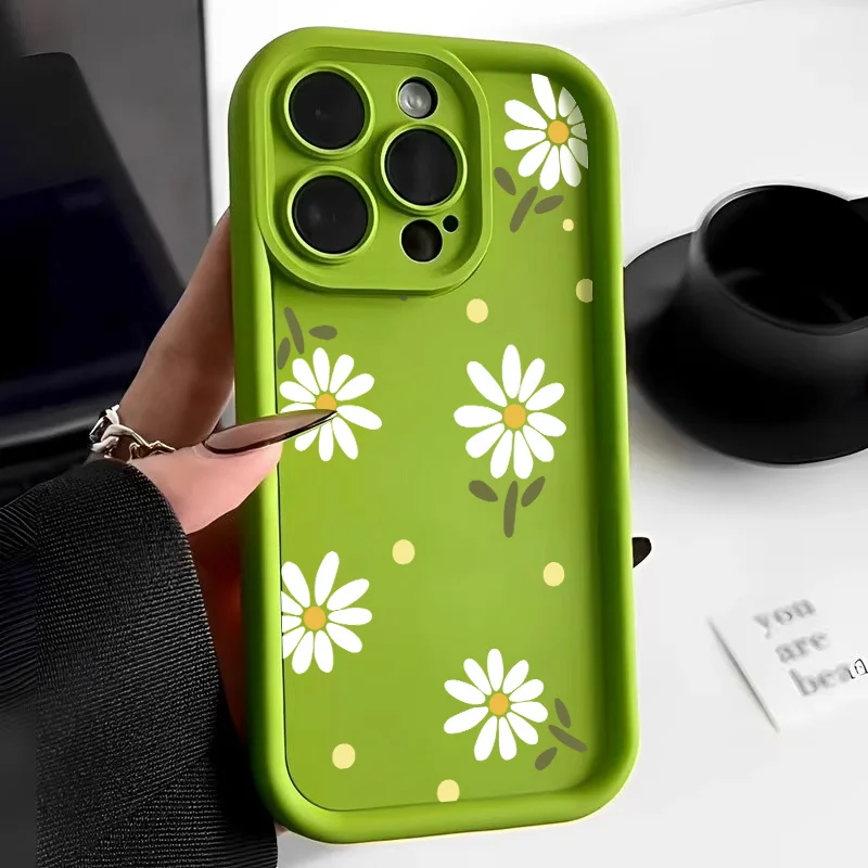 Flower Phone Case For iPhone 15 Case iPhone 11 12 13 14 Pro Max XR X XS Max 7 8 Plus SE 2020 Camera Lens Protector Funda Cover