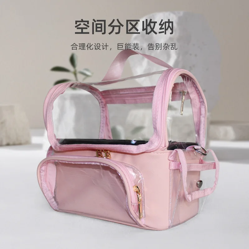 Stylish and minimalist makeup bag, portable, with large capacity and waterproof features
