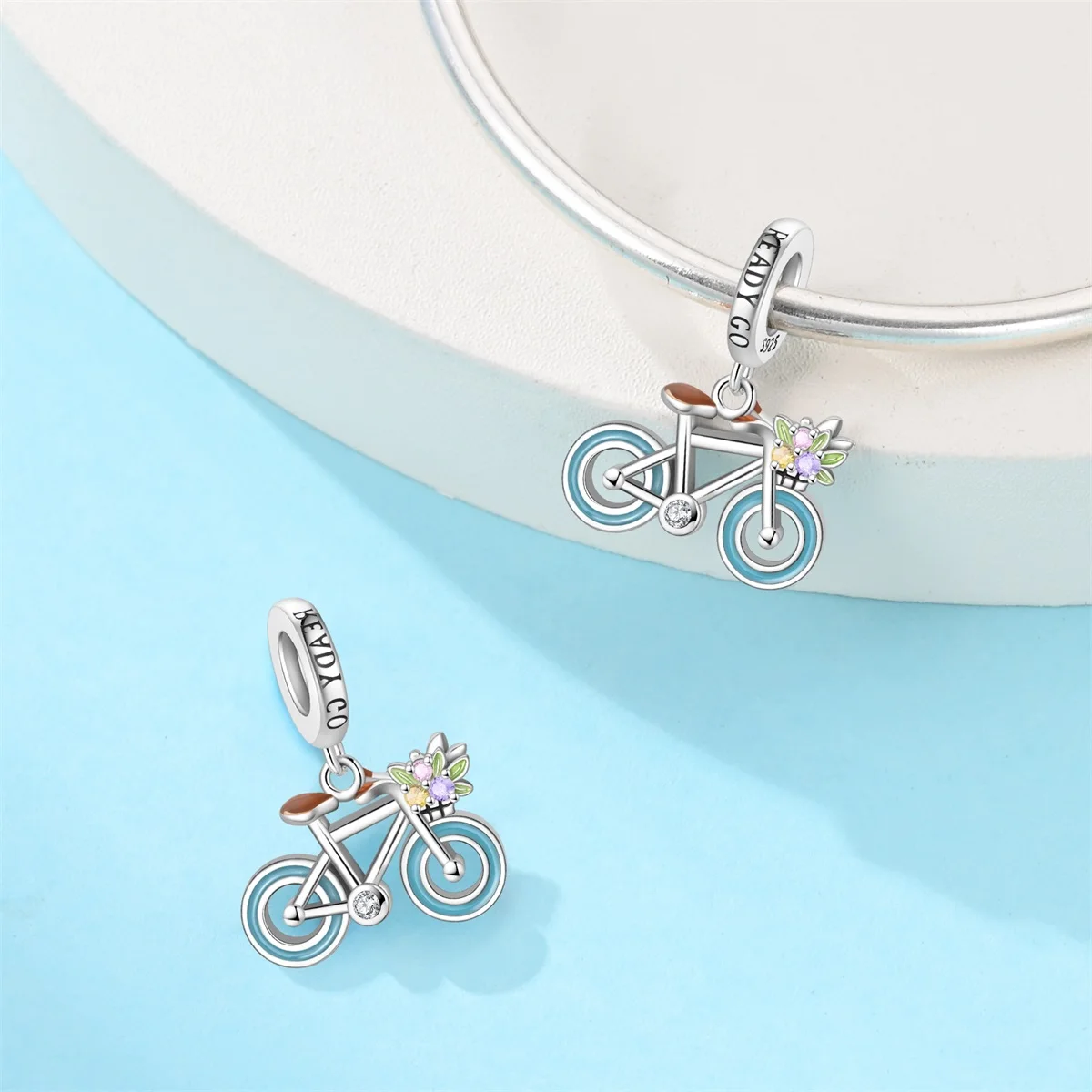 925 Sterling Silver Blue Airplane Charms Beads Fit Original Bracelets Bag Keychain Charms Beads Pendant Diy Women Jewelry Gift view 3