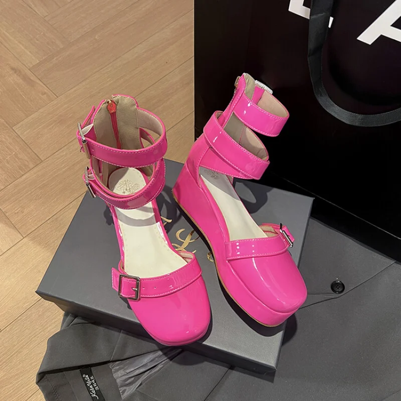 

34-50 Large Size Spring and Summer New Solid Foam Sandals Women's High Casual Shoes