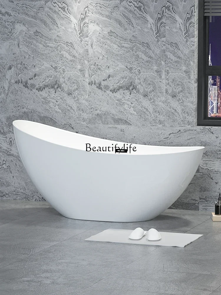 

*Acrylic large bathtub household small apartment adult hotel homestay simple freestanding bath