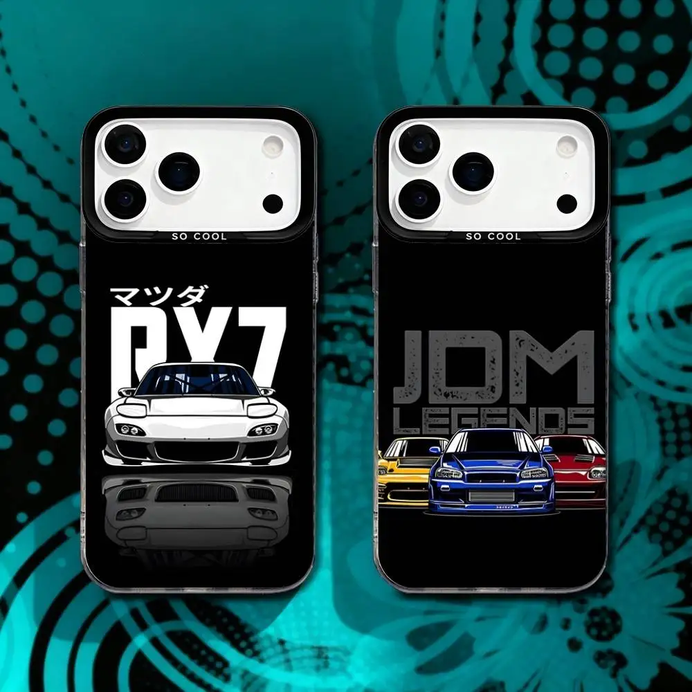 

RX7 J-JDM Legends Cars Phone Case For iPhone 17,16,15,14,13,12,X,8,Pro,Max,Plus,SE4,Air,Mini Black Matte Durable Hard