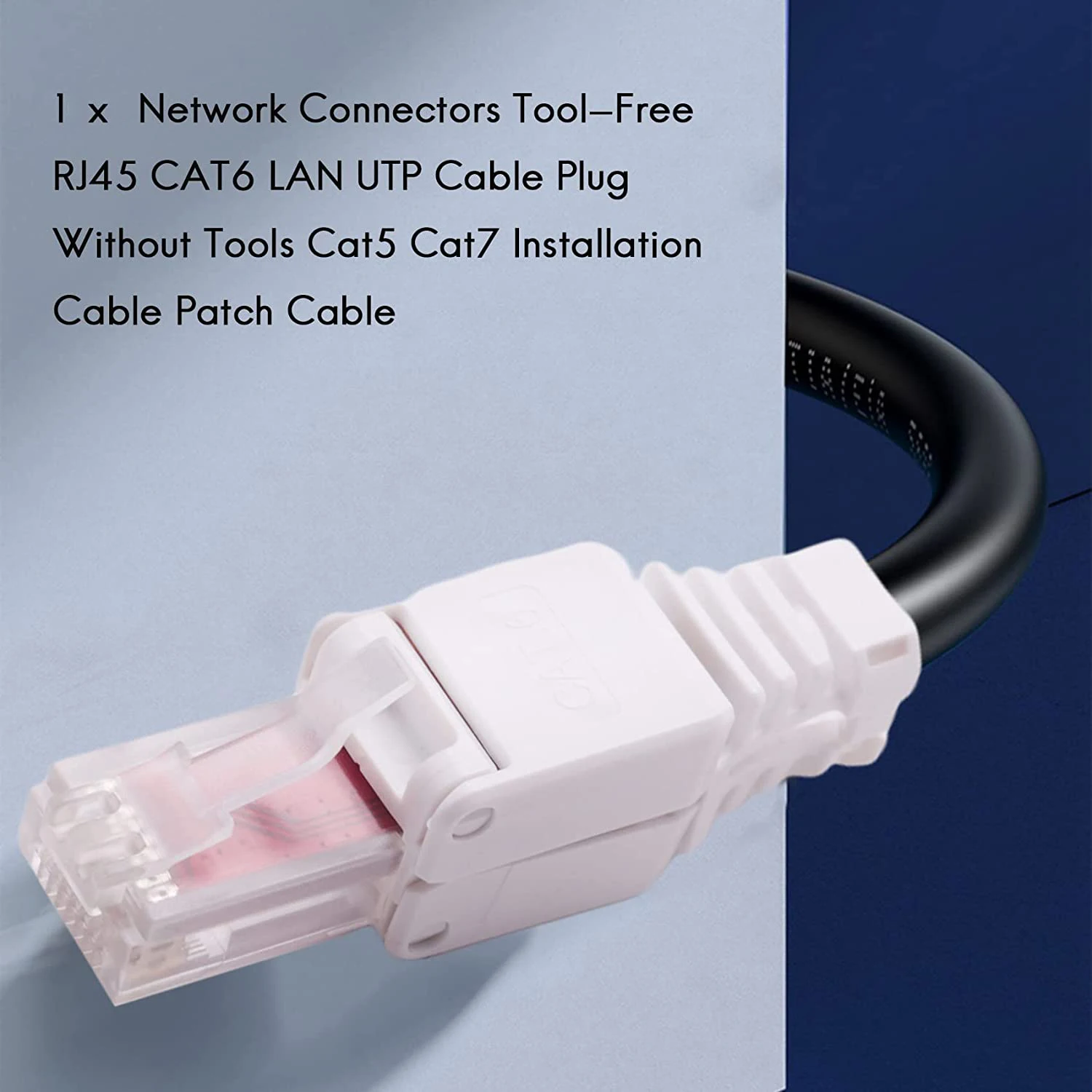 ZoeRax 1PCS alat gratis RJ45 konektor untuk UTP CAT6A/CAT6/CAT5E, tidak ada Crimper Internet RJ 45 untuk 23awg-26awg, penarik kabel LAN berakhir