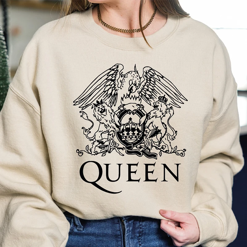 90s Grunge Goth Loose Cotton Punk Style Women Sweatshirt Long Sleeve Winte Fashion Queen Band Hoodies Hip Hop Fans Gift Female