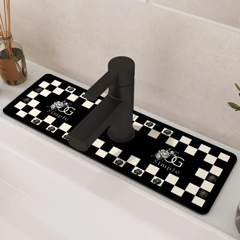 VIKAMA saugfähiges Pad für französische Küche, Badezimmer-Wasserhahn-Arbeitsplatten-Pad, Abtropfunterlage für Waschbecken und Waschbecken, Heimdekoration