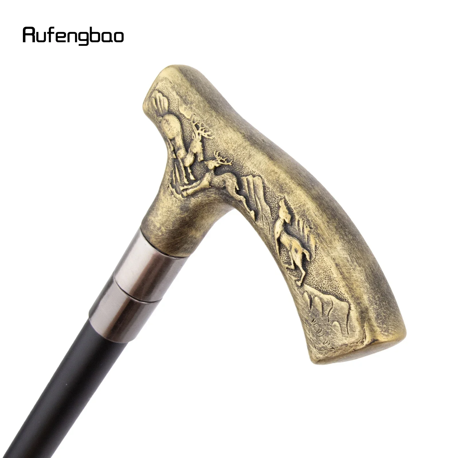 الراتنج الأصفر الغزلان عصا للمشي موضة ديكور الصلب عصا أنيقة تأثيري قصب مقبض Crosier أداء المرحلة قصب 93 سنتيمتر