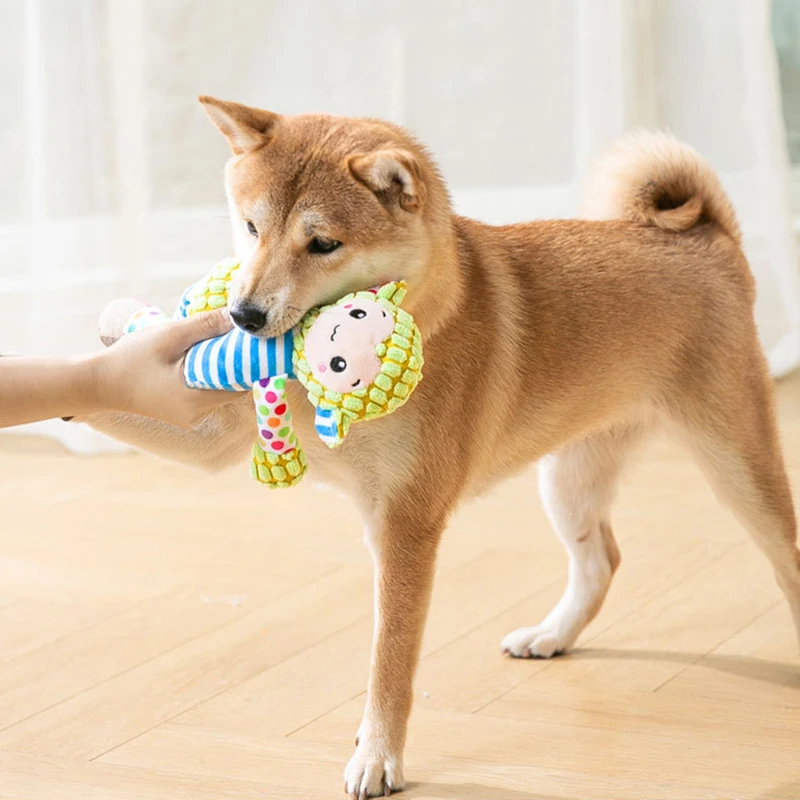 Cute Animals Plush Dogs Cats Toy Interactive Squeaky Puzzle Toy Bite Resistant Teeth Grinding Cleaning Pet Chewing Supplies image 6