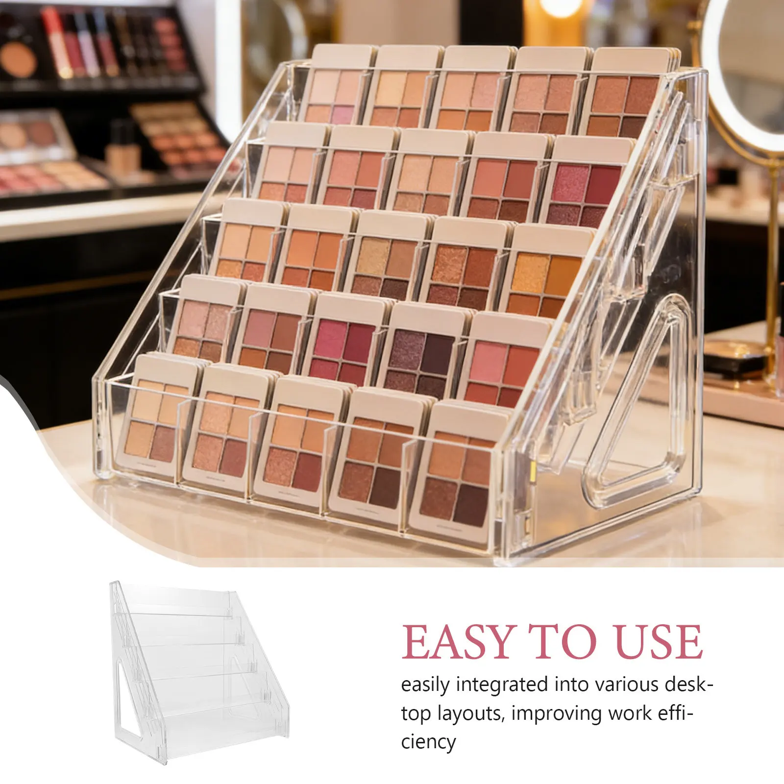 5 Tier Acrylic Transparent Card Display Holder Desktop Postcard Rack Business Card Organizer Office Desktop Use