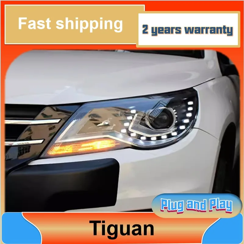 

Стайлинг автомобиля для VW Tiguan фары 2009-2012 Tiguan фары ДХО сигнал поворота Ближний Дальний свет проекционный объектив