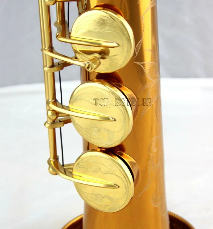 

Professional Neck Built-in Soprano Saxophone Straight Dark Gold SAX Leather Case 2025
