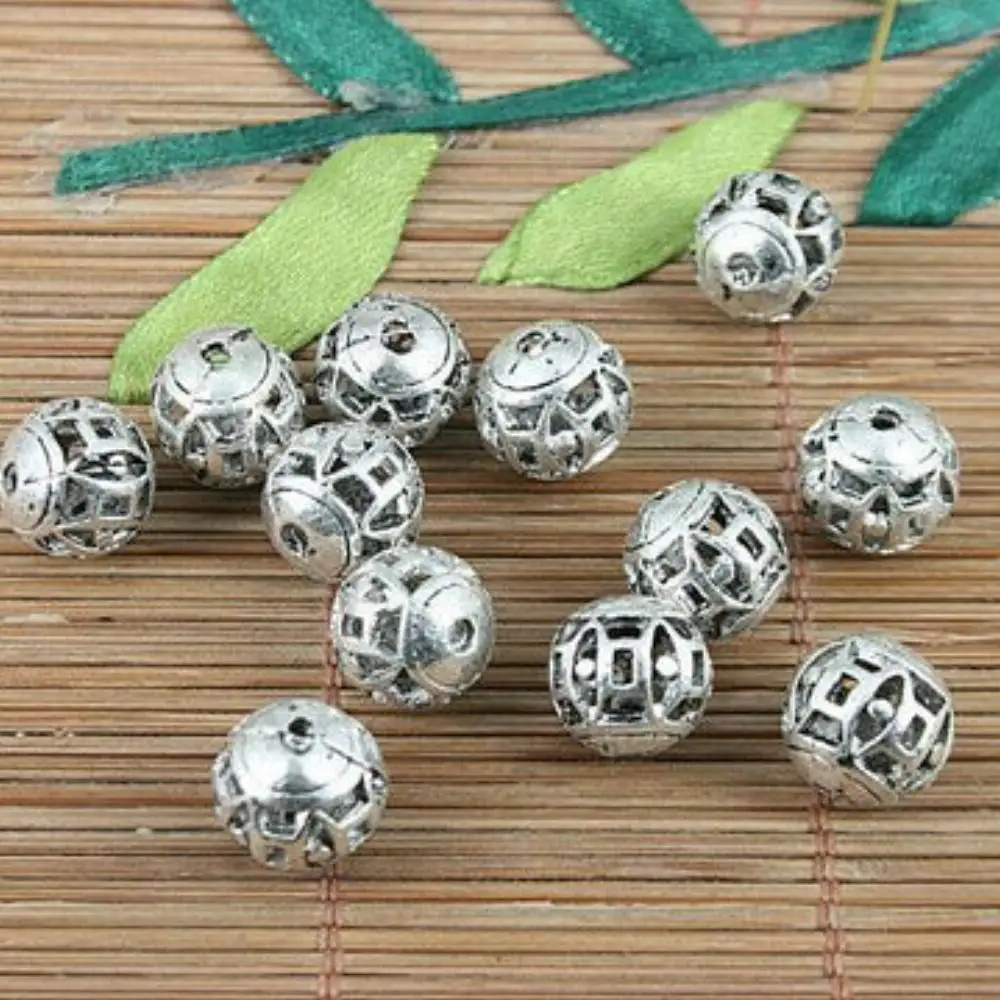 10 peças 10mm buraco 1.8mm padrão de design de olho contas espaçadoras ocas para produção de colar e pulseira h5114