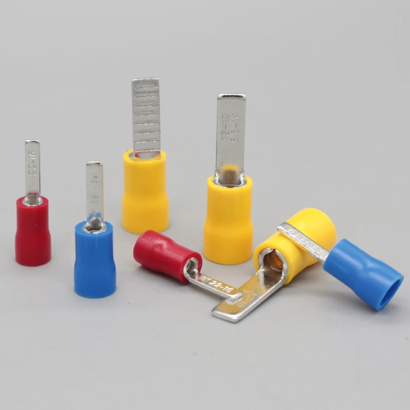 50-500PCS Pure Copper Blade Terminals Insulated Crimp Terminals DBV1.25/2/5.5 Cold Press Terminal Wire Electrical Connector