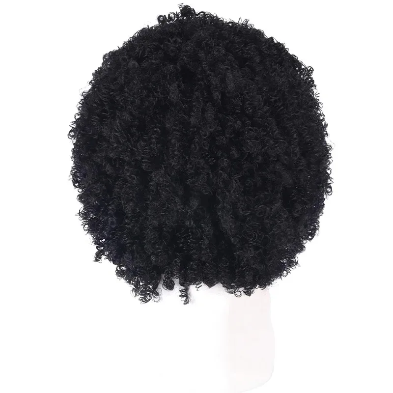 Parrucca Anime Buruku Parrucca nera cosplay per uomo, parrucca cosplay Buruku BROOK, parrucca nera con soffici capelli afro