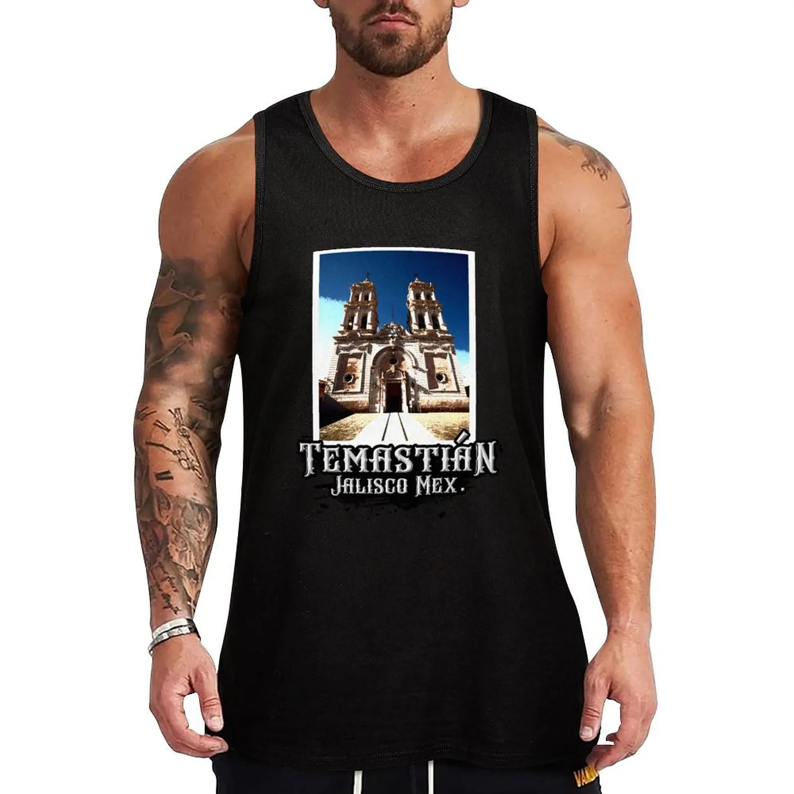 Temastian Jalisco México Santuario del Señor de los Rayos Camiseta sin mangas informal para el día a día, camiseta holgada y ligera