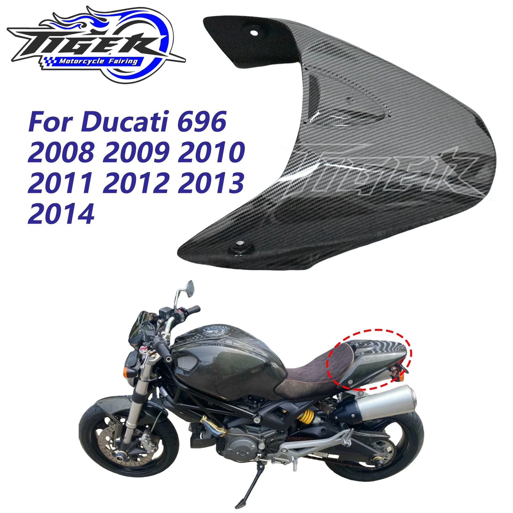 

For Ducati Monster 696 795 796 2008-2014 / 1100 1100S 09-11 ABS Motorcycle Rear Passenger Pillion Seat Cowl Fairing Tail Cover