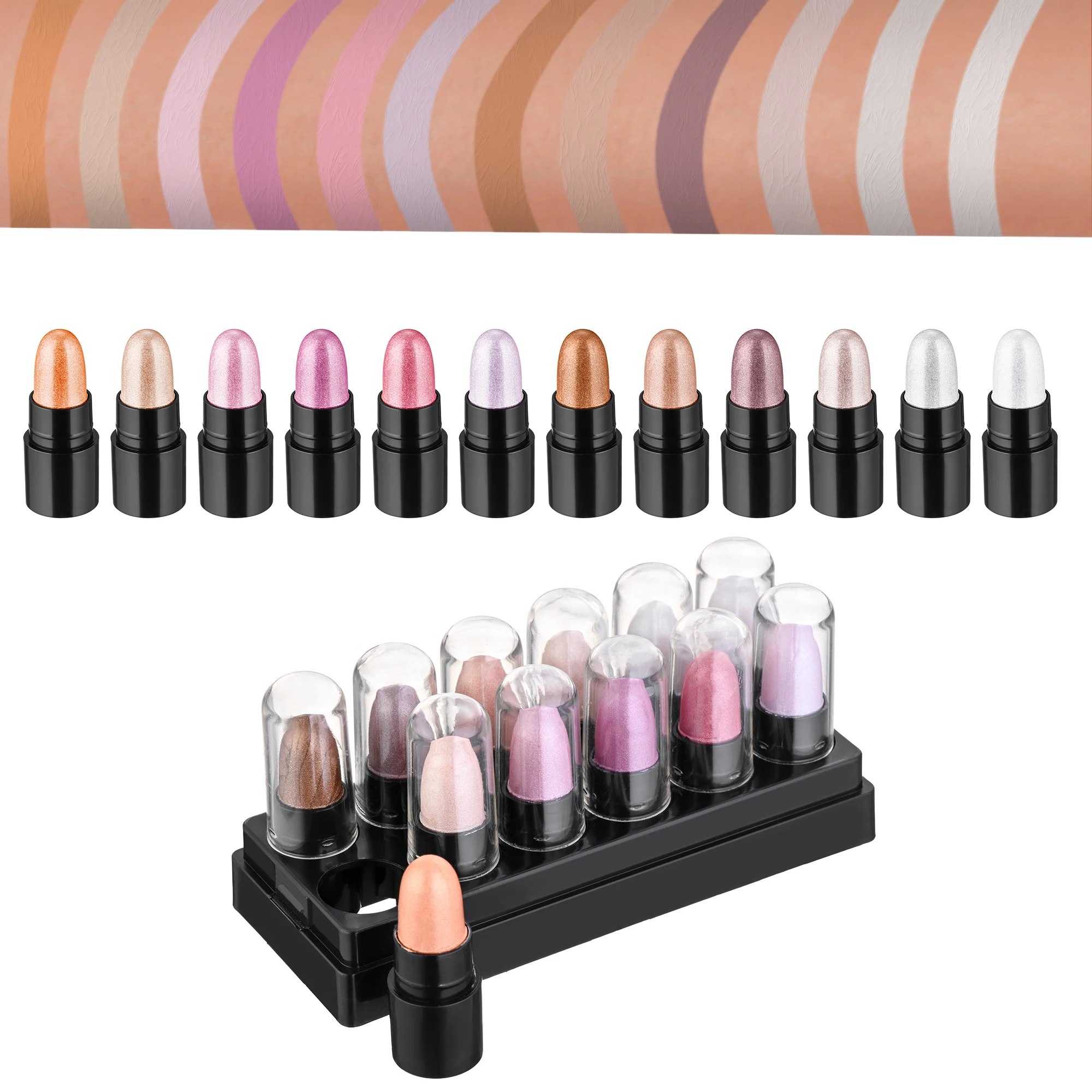 防水アイシャドウセット,キラキラ,グラデーション効果,12色,ピンク