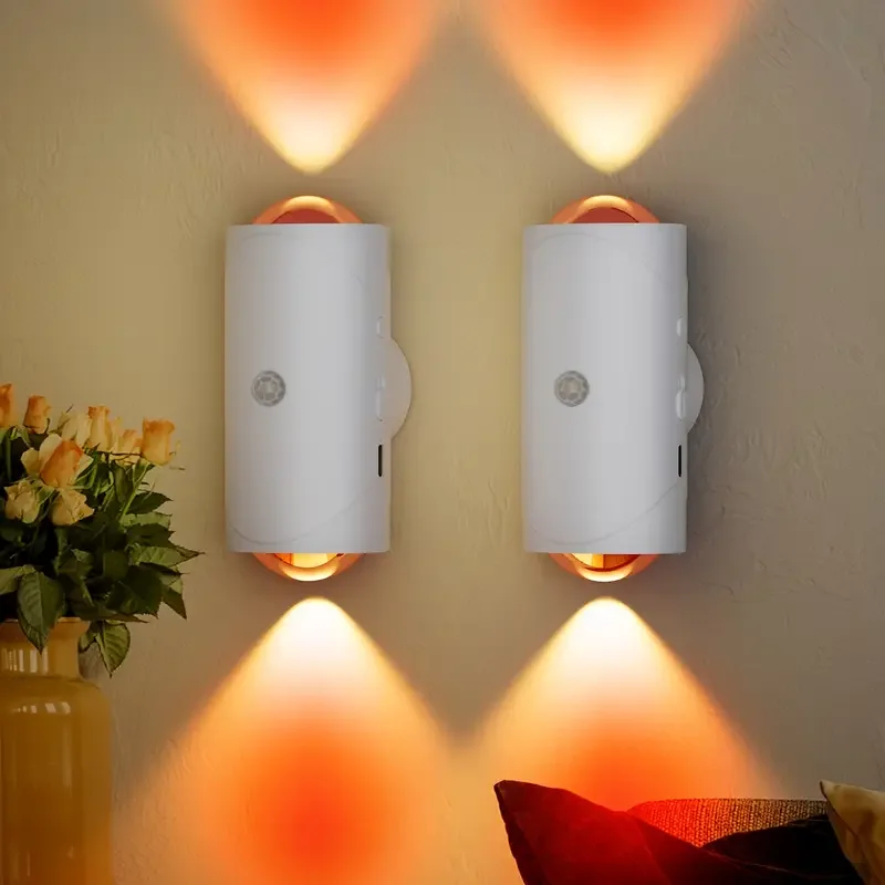 

USB Rechargeable ABS Material Wall Light Mini Smart Induction Night Light for Bedroom or Hallway Battery Powered
