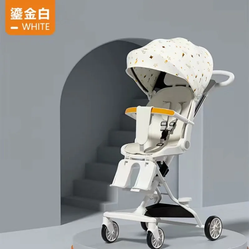 Can sit and lie down for children to walk the baby artifact can be folded lightly two-way baby four-wheeled cart