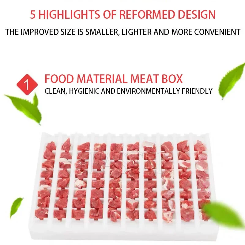 

Buruimu BBQ Meat Skewer Manual Satay Skewer Machine Stainless Steel Mutton Kebab Lamb Tools Kebab Meat Wear String Machine