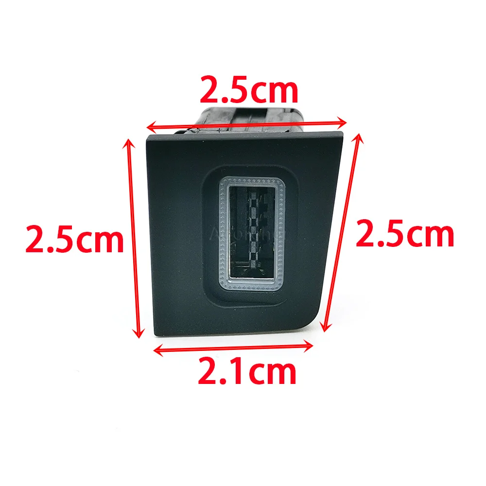 1PC Red LED Car Phone Charger Single QC3.0 USB Charging Socket Interface Fit For VW CC 2011-2012 Accessories