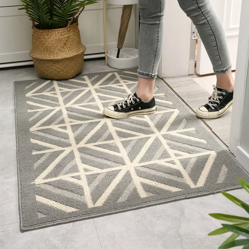 Entry Door Mat Outdoor Doormat Easy To Clean Durable Door Mats Rubber Bottom Entry Doormat For Shoe Geometric Patterns Scraper