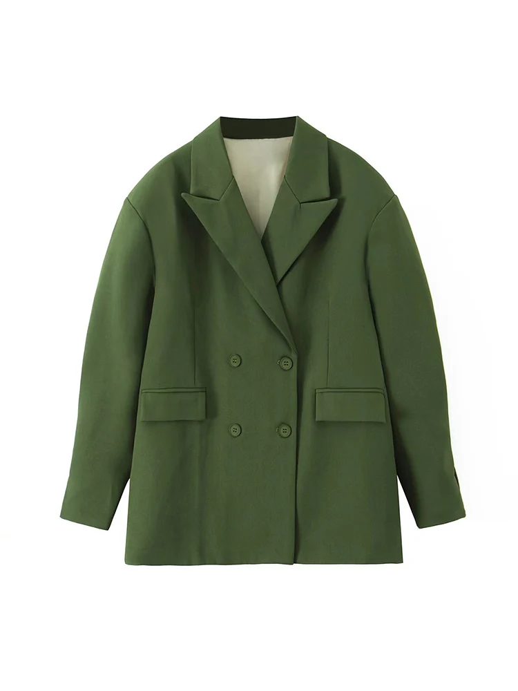 

Новый женский модный универсальный темпераментный однотонный свободный пиджак на пуговицах в европейском стиле с длинными рукавами