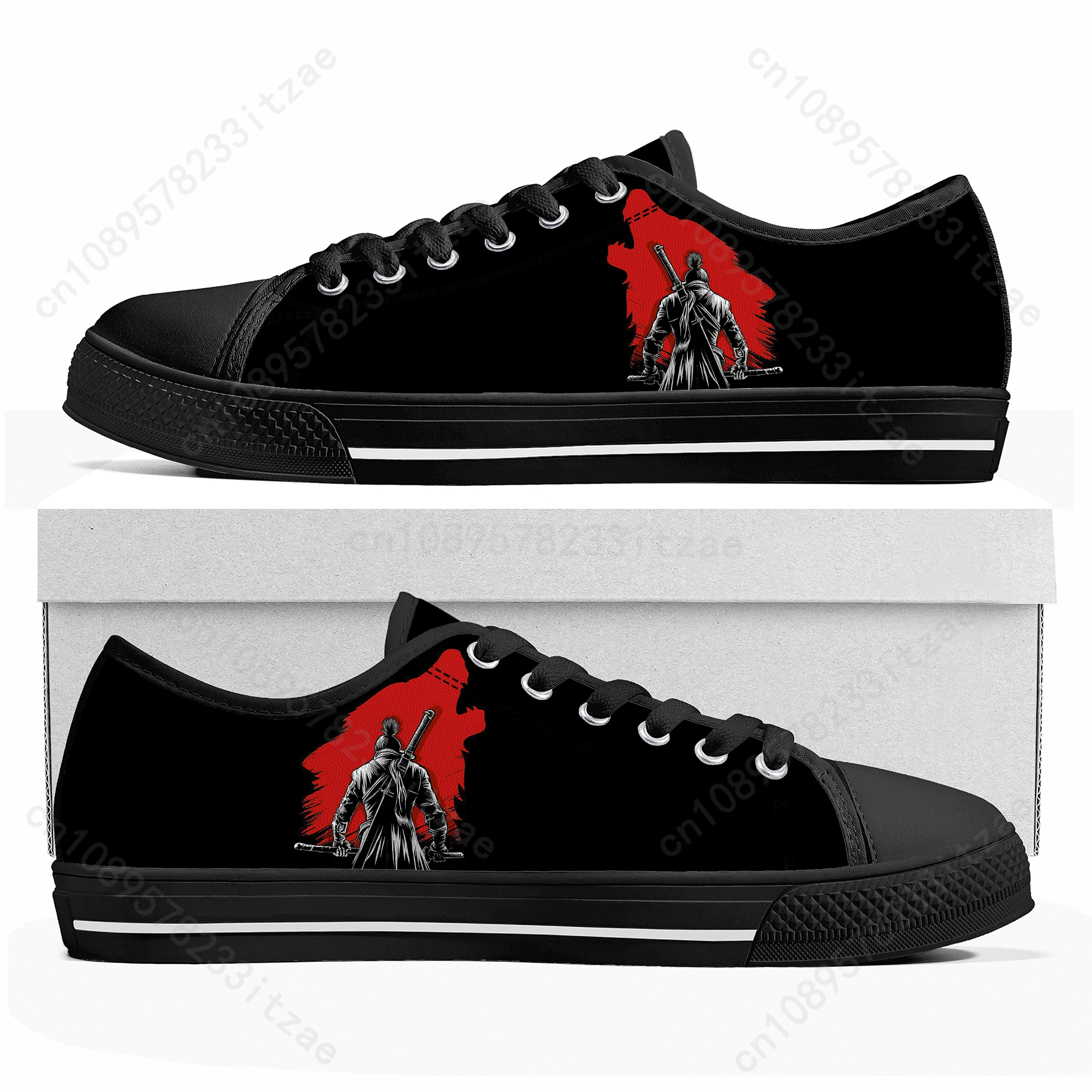 

Sekiro Wolf Low Top Sneakers Mens Womens Teenager High Quality Canvas Sneaker couple Casual Shoes Custom Shoe