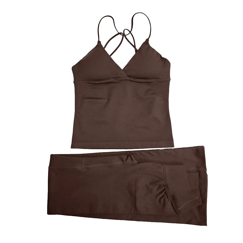 Vision Twist Front Longline Top and Vision Flares Leggings 2 Pieces Yoga Set Women Sportwear Gym Clothes Workout Running Suit - Image 5