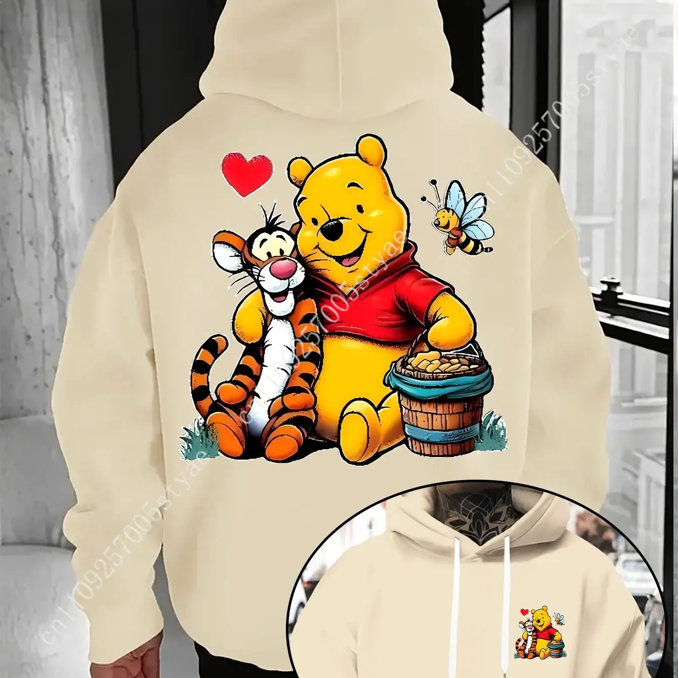 

DisneyWinnie The Pooh Men's Hoodie Autumn Winter Casual Unisex Pullover Sweatshirt Tracksuit Clothing Hoody Oversized Streetwear