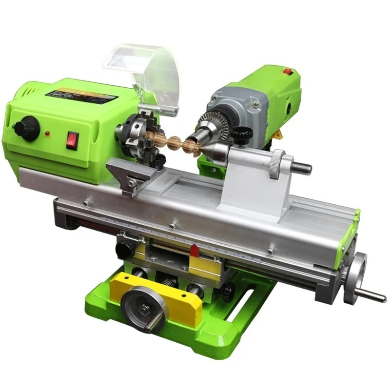 220V DIY Mini Lathe Bench Drill, Wood Bead Making Machine With 4‑Jaw Chuck For Household DIY Processing