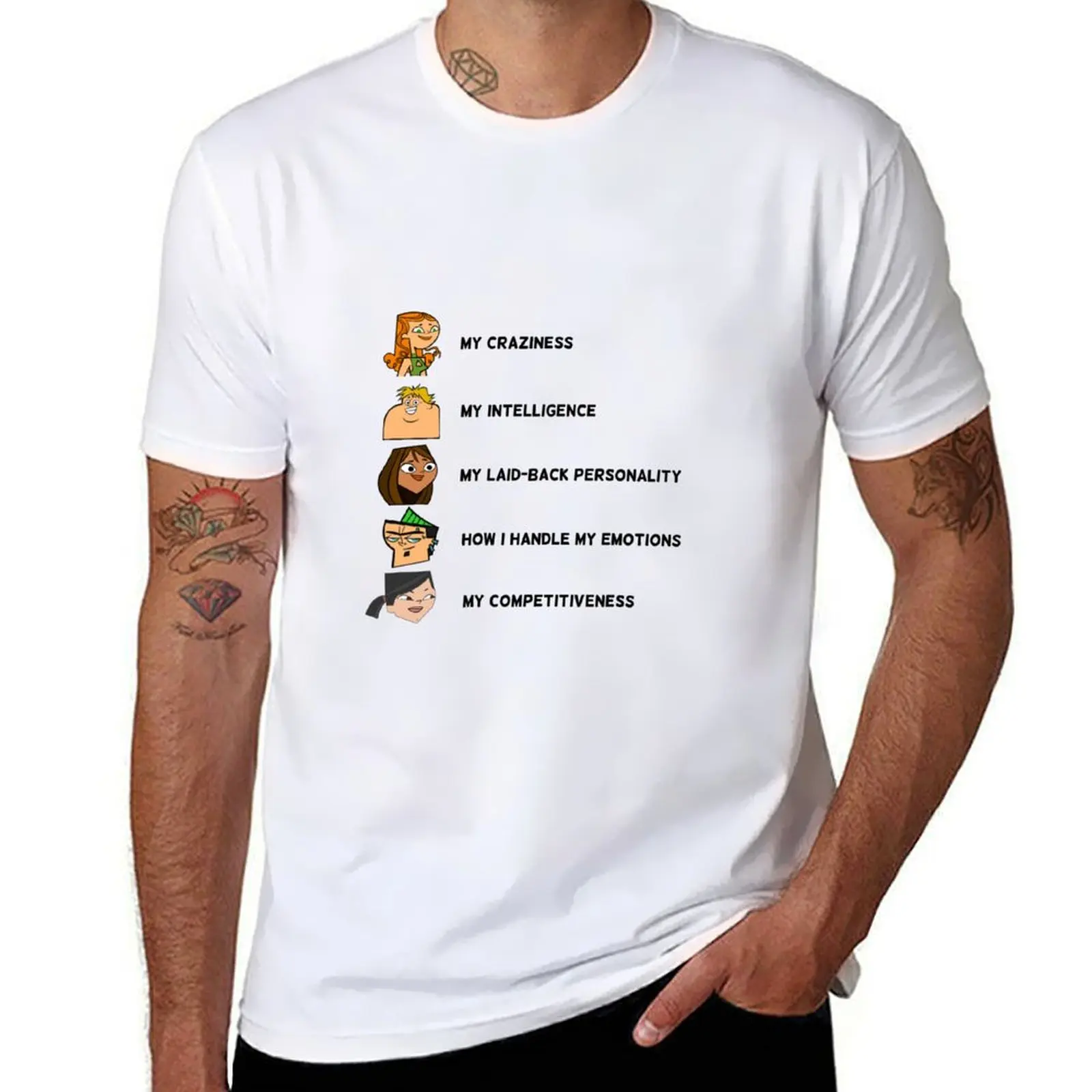 

Total Drama characters describing me T-Shirt custom shirt anime figures vintage t shirt men