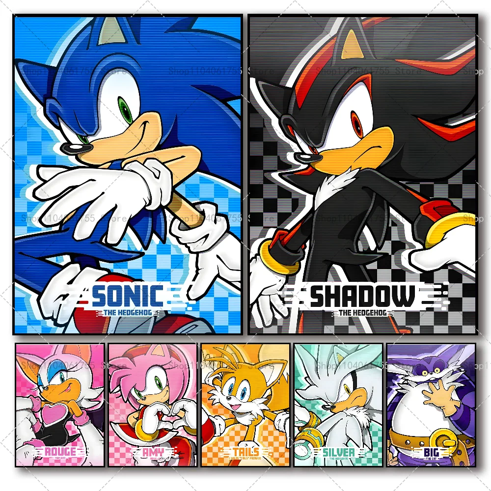 1PC Classic Anime S-Sonic Characters Poster  Art Paper Coffee House Bar Room Wall Decor