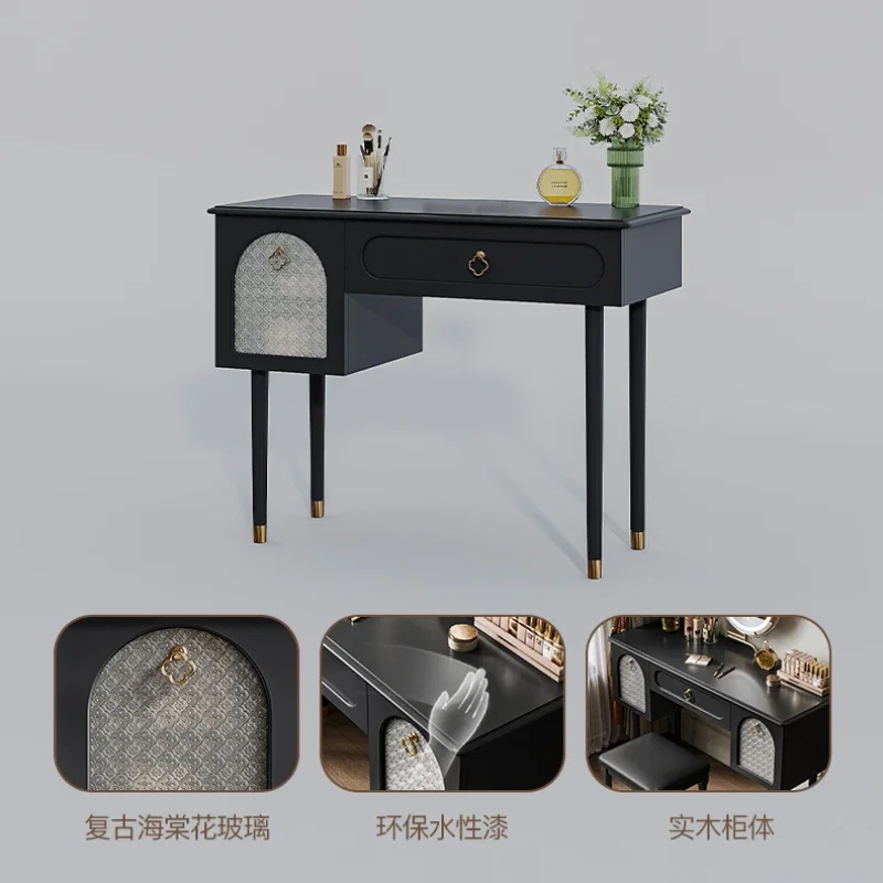 Vintage Makeup Vanity Tables with Lighted Mirror Desk Drawer Storage Cabinet Dressers Mirror Dressing Table Bedroom Furniture