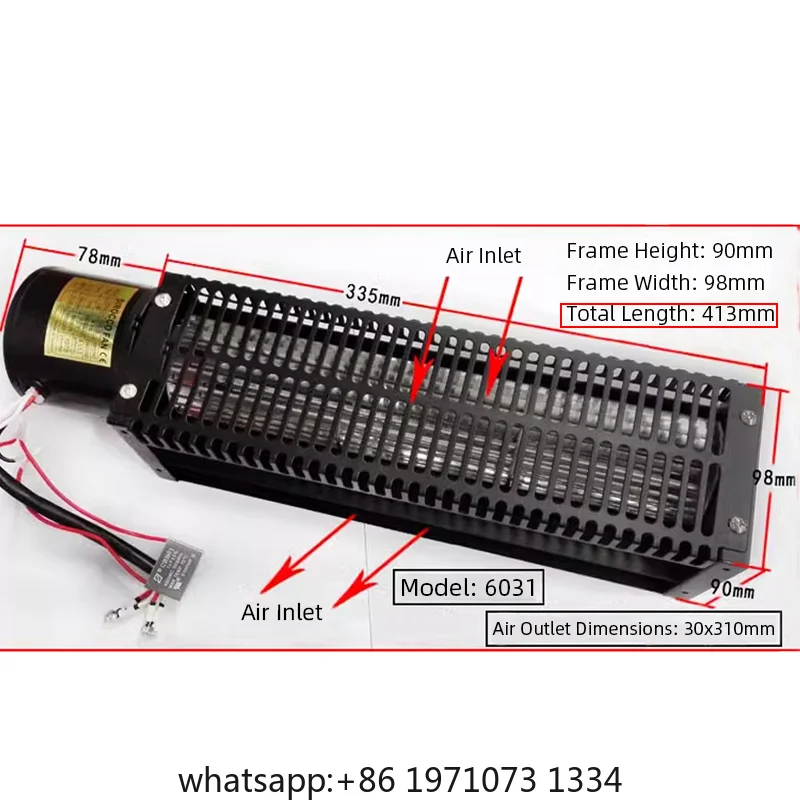 60 Cross Flow Fan Drum  220V Large Air Volume Pure Copper Motor Long Strip  Wave Soldering Reflow  Air Curtain Machine