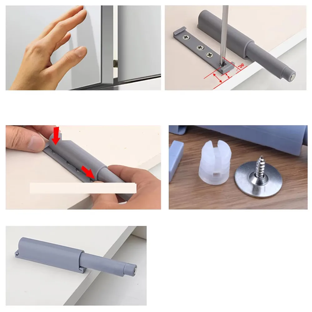3/9 قطعة المزالج دفع المغناطيسي للخزائن دفع لفتح خزانة المخازن المؤقتة الباب دفع اللمس مزلاج أبواب المطبخ الصيد قابل للتعديل #4